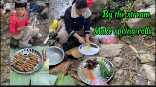 Fried spring rolls a dish that everyone loves to eat rural mountain life [upl. by Mart657]