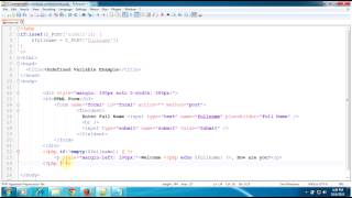 Solution for Notice Undefined variable in indexphp on line  PHP Tutorials [upl. by Dnana647]