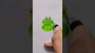 Fingerprint artEasy frog art shorts art drawing sketching painting viralshorts [upl. by Elirpa523]