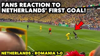 Fans reaction to Netherlands first goal  Netherlands  Romania 10 Euro 2024 [upl. by Annahs970]