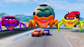 Epic McQueen Clan Encounter with Spidery Monsters  Ultimate Escape  McQueen vs McQueen  BeamNG [upl. by Uriah421]