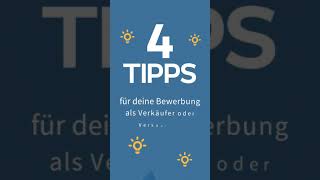 Bewerbung als Verkäuferin  4 Tipps shorts [upl. by Ondrej]