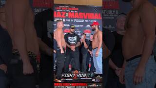 Jorge Masvidal STEPS to Nate Diaz in FINAL face off at weigh in [upl. by Auqinaj512]