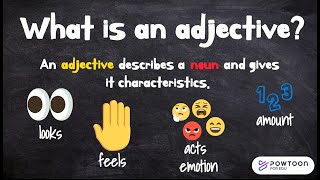 What is an Adjective  Adjectives for Kids  Parts of Speech [upl. by Mail]