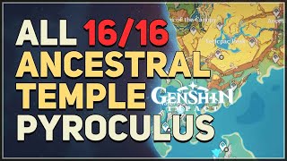 All Ancestral Temple Pyroculus Locations Genshin Impact [upl. by Enawyd]