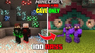 We Survived 100 Days In CAVE Only World In Minecraft Hardcore  Duo 100 Days [upl. by Abrams927]