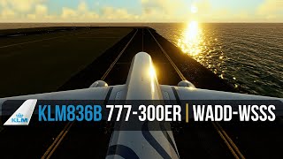 P3DV6 PMDG 777300ER KLM836B  WADDWSSS [upl. by Belcher]