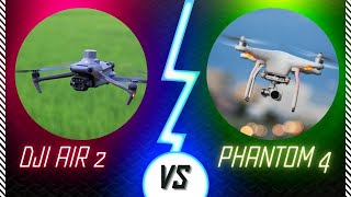 DJI Air 2 VS Phantam 4 plus II DJI Mavic Air 2 vs DJI Phantom 4 Pro full comparison II Drone [upl. by Oam]