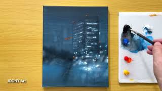 How to Paint a Rainy Cityscape  Acrylic Painting [upl. by Cale]