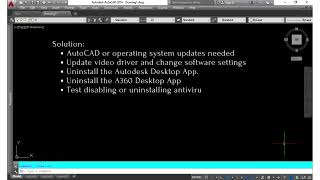 AutoCAD products randomly crash or freeze [upl. by Kamilah]