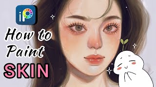 How I paint SKIN in ibisPaintx  step by step tutorial🎨 [upl. by Jessamyn]