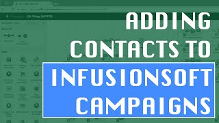 Adding Contacts to an Infusionsoft Campaign  Monkeypod Marketing [upl. by Hurlee]