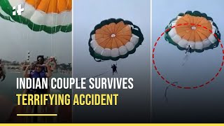 Viral Video Couple Falls Into Sea As Parachute Rope Snaps While Parasailing [upl. by Lucias]