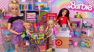 Barbie School Supply Shopping for Mini Toys with Barbie Family [upl. by Luisa]