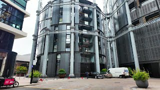 4K Kings Cross  Granary Square  Gasholders  London Walking Tour [upl. by Borg]