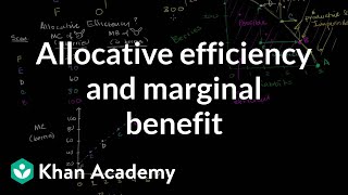 Allocative efficiency and marginal benefit  Microeconomics  Khan Academy [upl. by Kentiggerma849]