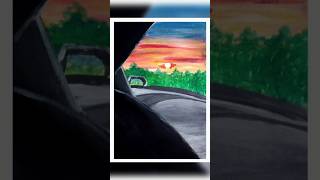 Beautiful 2nd car windows painting  motivation shortvideo watercolor hindugod drawing [upl. by Zzabahs]