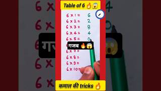 6 ka table trick 😱 ll 6 का पहाड़ा ll math tricks trending maths mathstricks tricks study table [upl. by Thorley60]