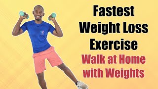 FASTEST WEIGHT LOSS EXERCISE  40 Minute Aerobic Walk at Home Exercise with Weights [upl. by Vivl911]