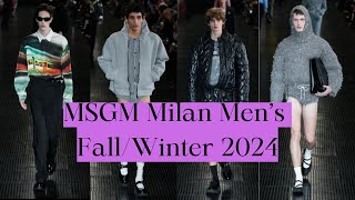 Fashion Forward Dive into the Elegance of MSGM Men’s FallWinter 2024 Showcase [upl. by Alimak]