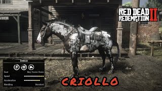 Red Dead Redemption 2  Fastest and Best Looking Horse On The Game  Criollo Gameplay and Review [upl. by Serica]