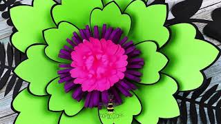 Flores de papel  Moldes GRATIS  Flor Gigante de papel  Paper flowers  Giant paper flower [upl. by Isidro]