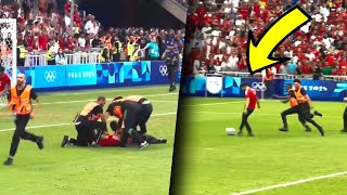 Spain vs Morocco Olympics 2024 Crazy Pitch Invader Scores Goal [upl. by Ahseei592]