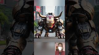 ROBOTIC BULL 🐂 kiska best hai 🤯 spiderman vs venom vs Ironman 🤯😎viralshortsavengersai [upl. by Ryon57]