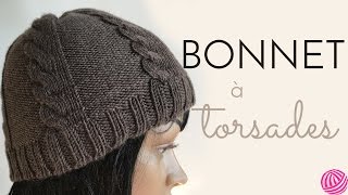 Tricoter un bonnet à torsades [upl. by Suneya]