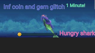 inf coin and gem glitch in hungry shark 1MIN 2024 [upl. by Anirat]