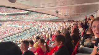 Crowd singing Bohemian Rhapsody before Green Day at Wembley 29th June 24 [upl. by Hsemar]