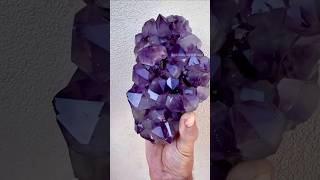 Before amp After Cleaning Video an Amethyst Crystal Cluster from Khushall Fine Minerals on IG shorts [upl. by Asennav]