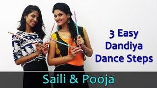 Dandiya Dance Steps Video  Learn 3 Easy Dandiya Steps For Beginners  Navaratri Dandiya Dance Songs [upl. by Vannie]