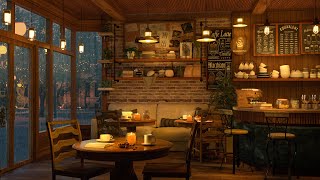 4K Cozy Coffee Shop with Smooth Piano Jazz Music for Relaxing Studying and Working [upl. by Okimuy838]