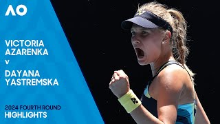 Victoria Azarenka v Dayana Yastremska Highlights  Australian Open 2024 Fourth Round [upl. by Anitirhc]