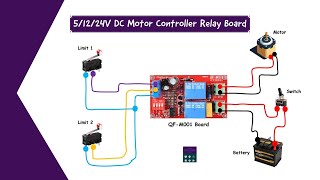 51224V Switching DC Motor Controller Board Forward And Reverse Relay electrical wiring diy [upl. by Icul]