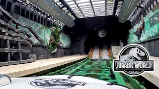 Jurassic World The Ride 4K Front Seat POV  Universal Studios Hollywood [upl. by Knoll]