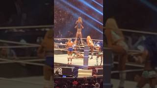 Carmella sends Charlotte flying onto Bianca Belair survivorseries wwe wrestling [upl. by Haram]