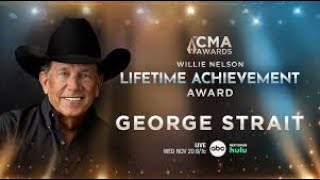 George Strait Wins Willie Nelson Lifetime Achievement Award at 2024 CMA Awards [upl. by Sitrik]