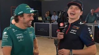 Max Verstappen interviews Fernando Alonso after the AbuDhabiGP [upl. by Corron806]