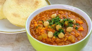 Marokkanische Harira  Linsensuppe Vegan Vegetarisches Rezept [upl. by Nivrad101]