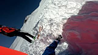 SLAB AVALANCHE POV Heliskiing in Colorado backcountry San Juan Mountains CO [upl. by Shaine]