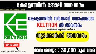 കേരളത്തില്‍ KELTRON ല്‍ ജോലി അവസരം  KELTRON Recruitment 2023  Latest Job Vacancy 2023 [upl. by Enneire]