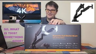 J5Create JTSA302 Ergonomic DualMonitor Mount with Docking Station Unboxing and Review [upl. by Jehoash]