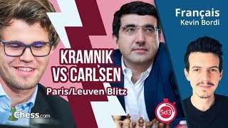 Vladimir Kramnik contre Magnus Carlsen  Blitz commenté en direct [upl. by Elsey]