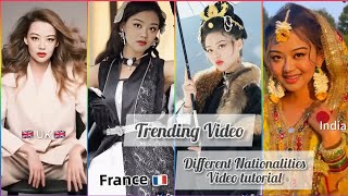 Tutorial for the different Nationalities look  New Trending Reel  Nationality Challenge [upl. by Irik]