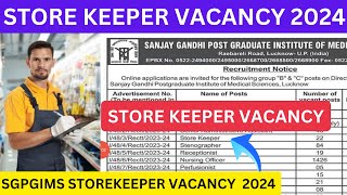 SGPGIMS Store Keeper Vacancy 2024  Syllabus Previous year Question  AIIMS Store Keeper [upl. by Ellie598]