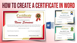 How to Create a Certificate in Word [upl. by Airamanna]