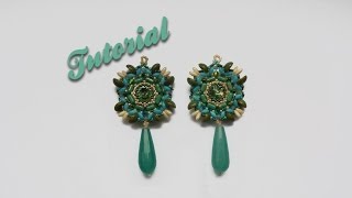 Beadwork DIY Tutorial quotRice Piggy Earringsquot Orecchini con Rizo Rulla e Piggy beads [upl. by Airamahs]