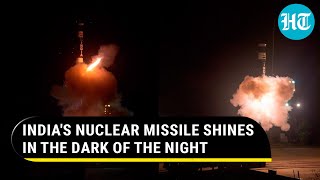 Watch Indias nuclearcapable Agni Prime missiles first successful night launch  All Targets Hit [upl. by Annabel]